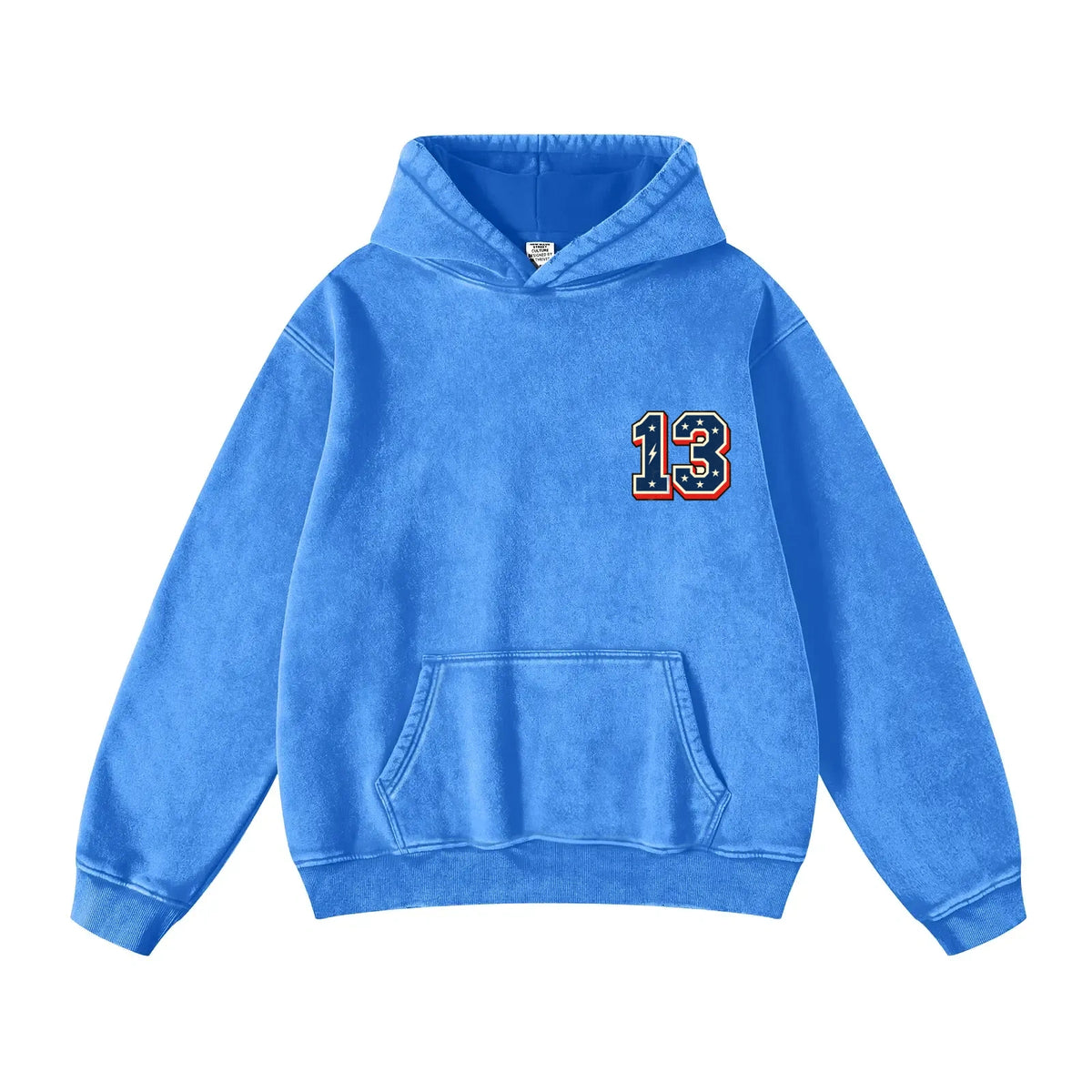 Vintage-wash heavyweight fleece half-zip hoodie (unisex), featuring a kangaroo pocket and an integrated earphone cord pocket; blending casual aesthetics with street style, it offers both comfort and versatility.