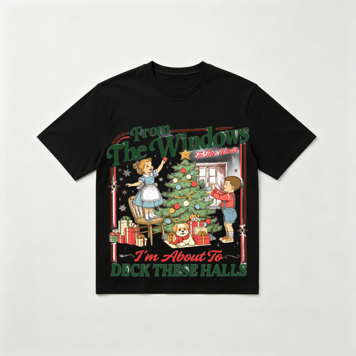 All-black short-sleeve tee with a purely quirky style.
