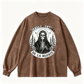Pink Vintage-Wash Hoodie with Cute Insect Print — 380g Heavyweight Autumn Sweatshirt
