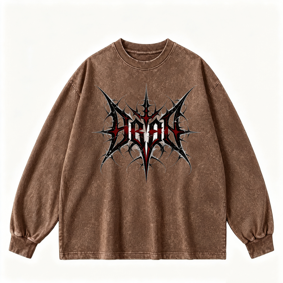 Pink Vintage-Wash Hoodie with Cute Insect Print — 380g Heavyweight Autumn Sweatshirt