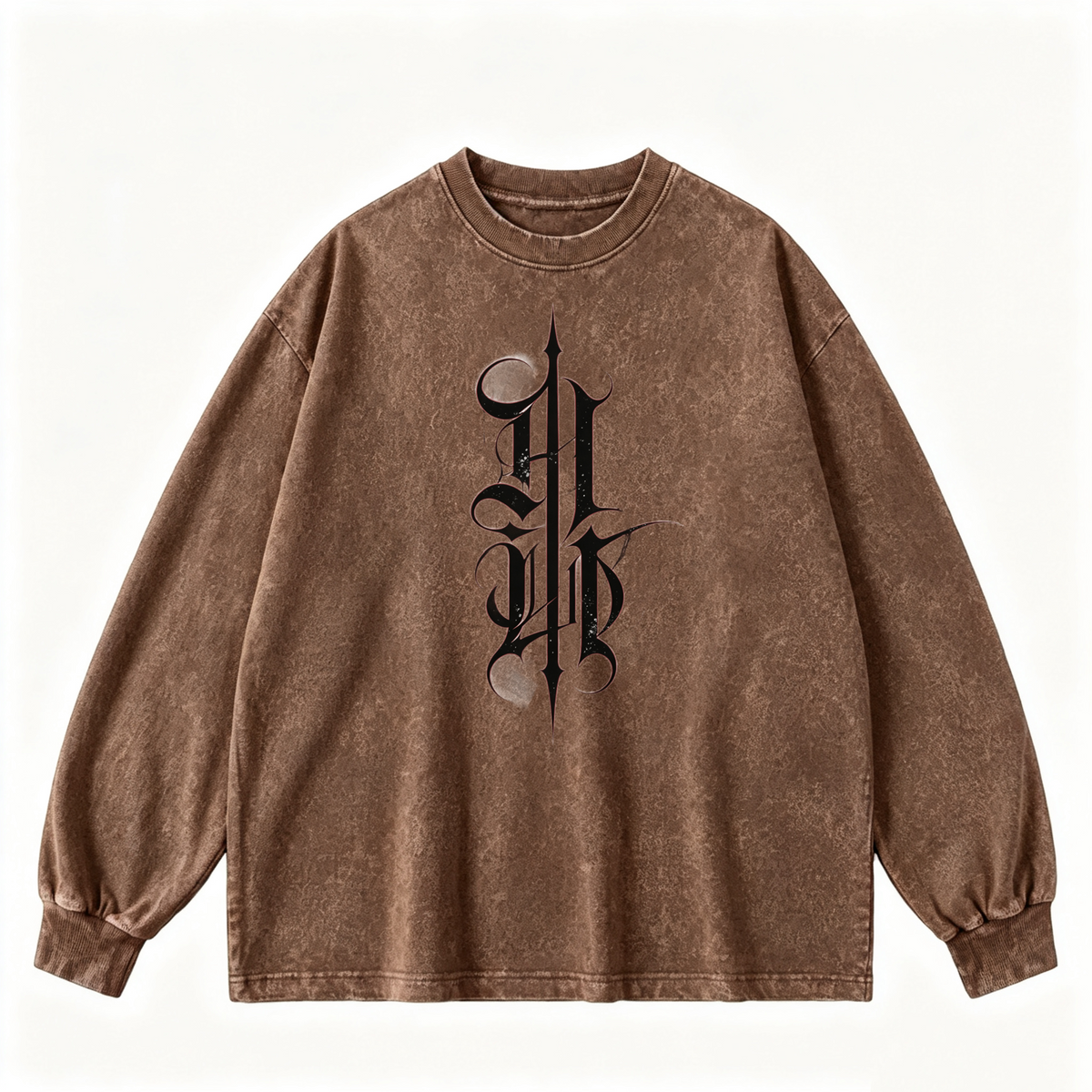Pink Vintage-Wash Hoodie with Cute Insect Print — 380g Heavyweight Autumn Sweatshirt