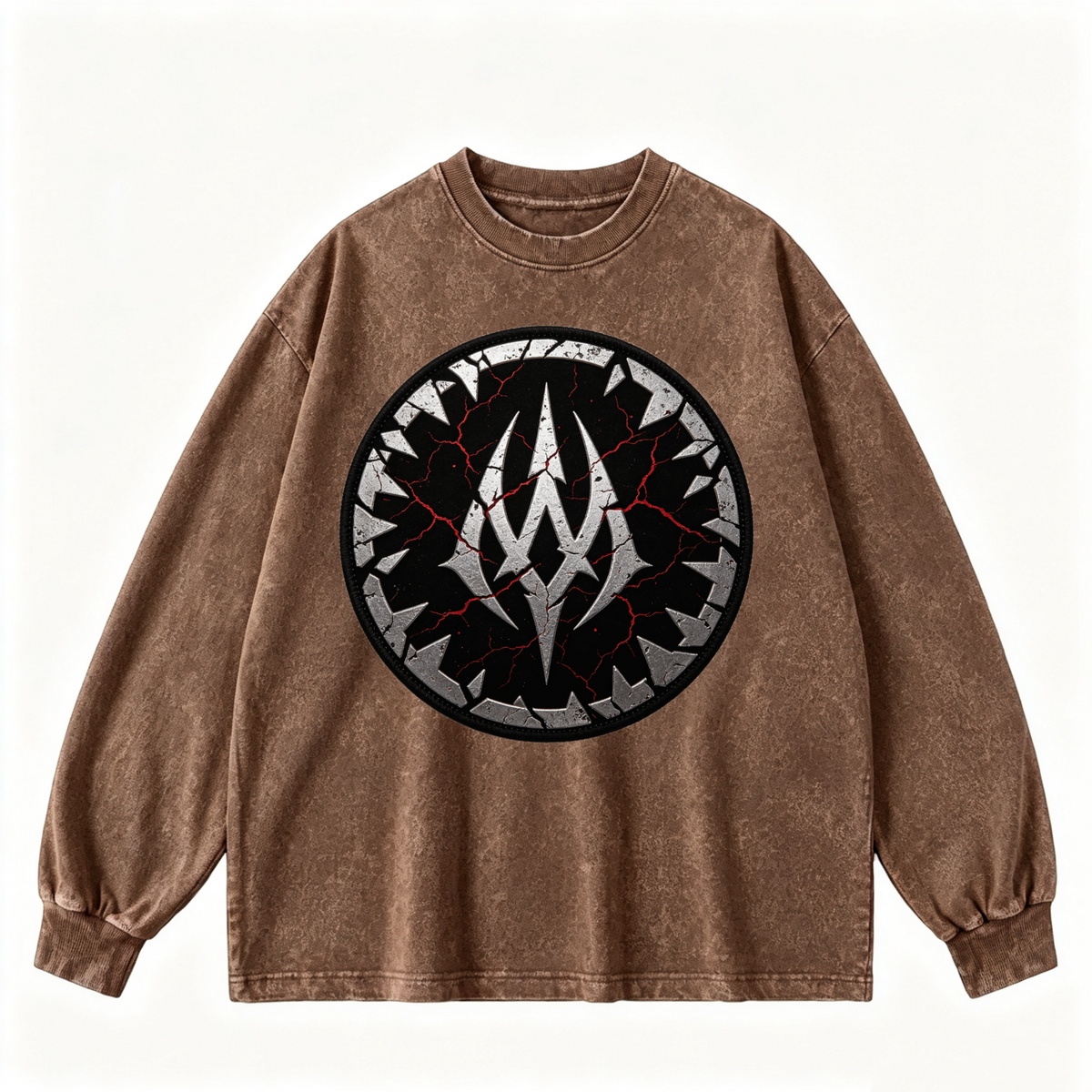 Pink Vintage-Wash Hoodie with Cute Insect Print — 380g Heavyweight Autumn Sweatshirt