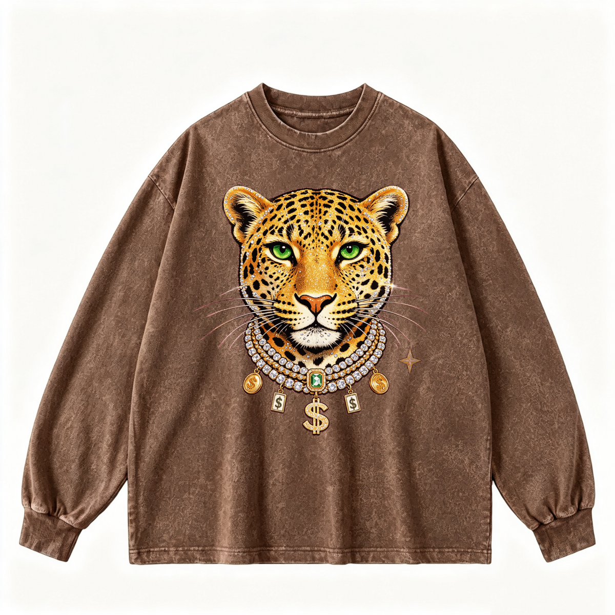 Pink Vintage-Wash Hoodie with Cute Insect Print — 380g Heavyweight Autumn Sweatshirt