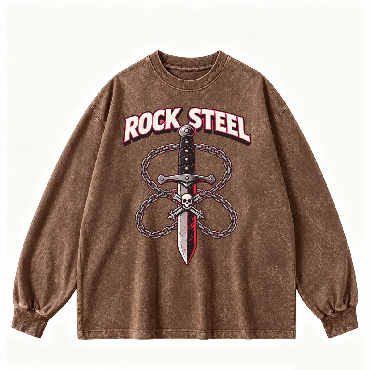 Pink Vintage-Wash Hoodie with Cute Insect Print — 380g Heavyweight Autumn Sweatshirt