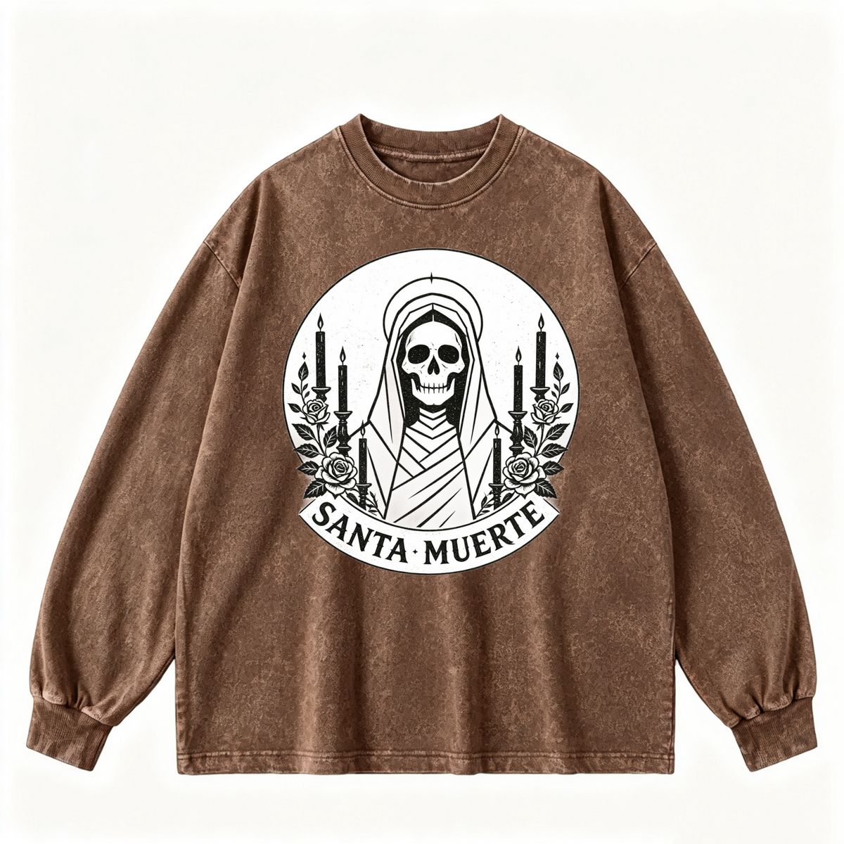 Pink Vintage-Wash Hoodie with Cute Insect Print — 380g Heavyweight Autumn Sweatshirt