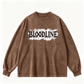 Pink Vintage-Wash Hoodie with Cute Insect Print — 380g Heavyweight Autumn Sweatshirt