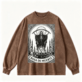 Pink Vintage-Wash Hoodie with Cute Insect Print — 380g Heavyweight Autumn Sweatshirt