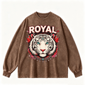 Pink Vintage-Wash Hoodie with Cute Insect Print — 380g Heavyweight Autumn Sweatshirt