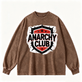 Pink Vintage-Wash Hoodie with Cute Insect Print — 380g Heavyweight Autumn Sweatshirt