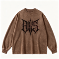 Pink Vintage-Wash Hoodie with Cute Insect Print — 380g Heavyweight Autumn Sweatshirt