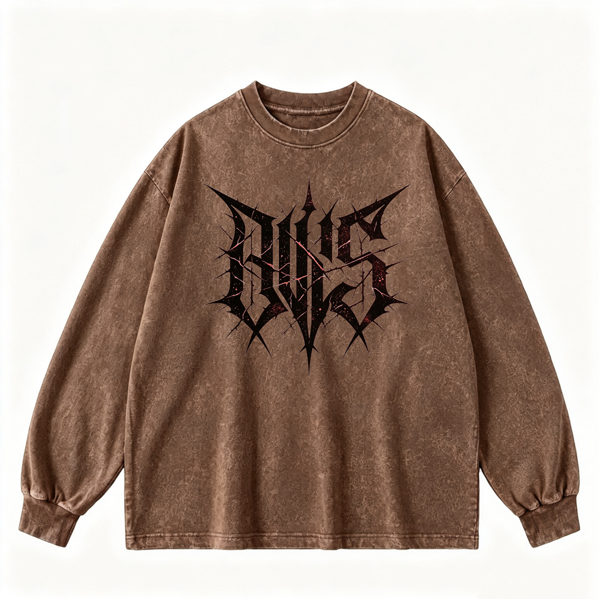 Pink Vintage-Wash Hoodie with Cute Insect Print — 380g Heavyweight Autumn Sweatshirt