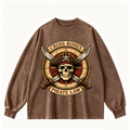 Pink Vintage-Wash Hoodie with Cute Insect Print — 380g Heavyweight Autumn Sweatshirt