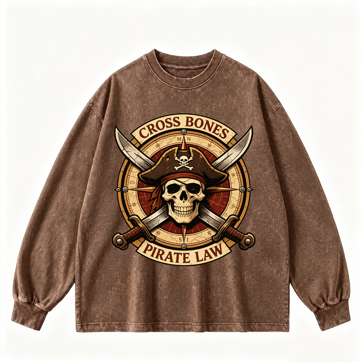 Pink Vintage-Wash Hoodie with Cute Insect Print — 380g Heavyweight Autumn Sweatshirt