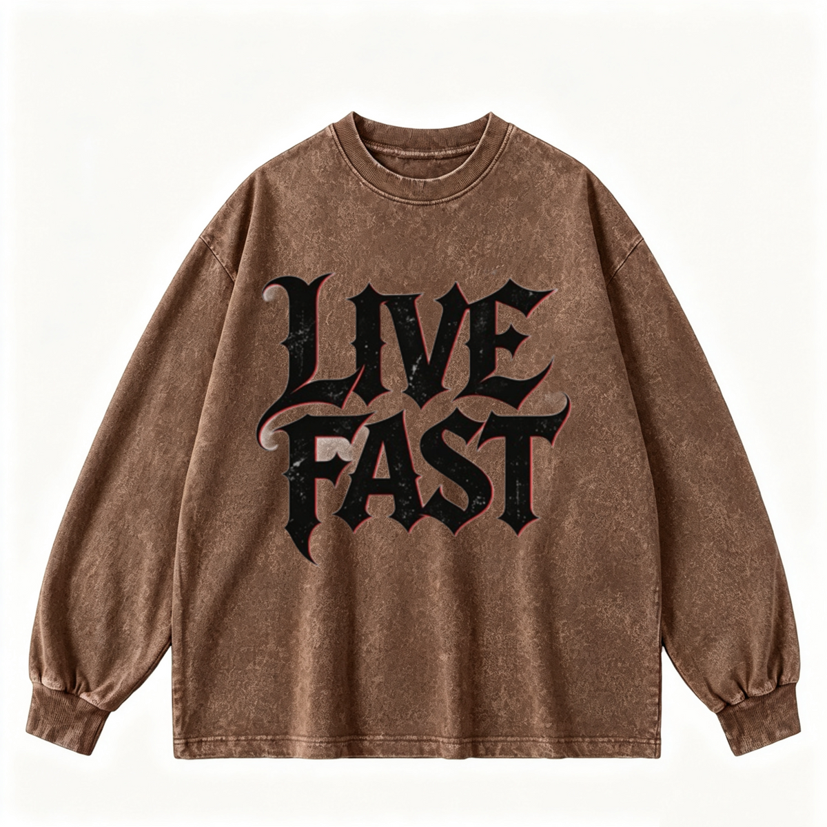 Pink Vintage-Wash Hoodie with Cute Insect Print — 380g Heavyweight Autumn Sweatshirt