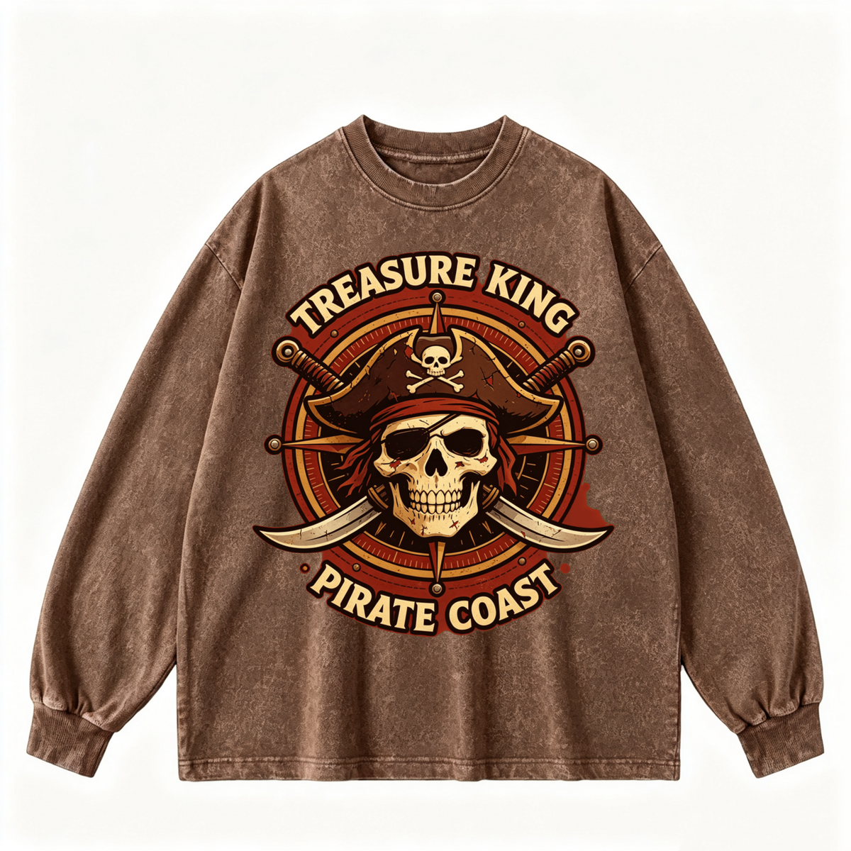Pink Vintage-Wash Hoodie with Cute Insect Print — 380g Heavyweight Autumn Sweatshirt