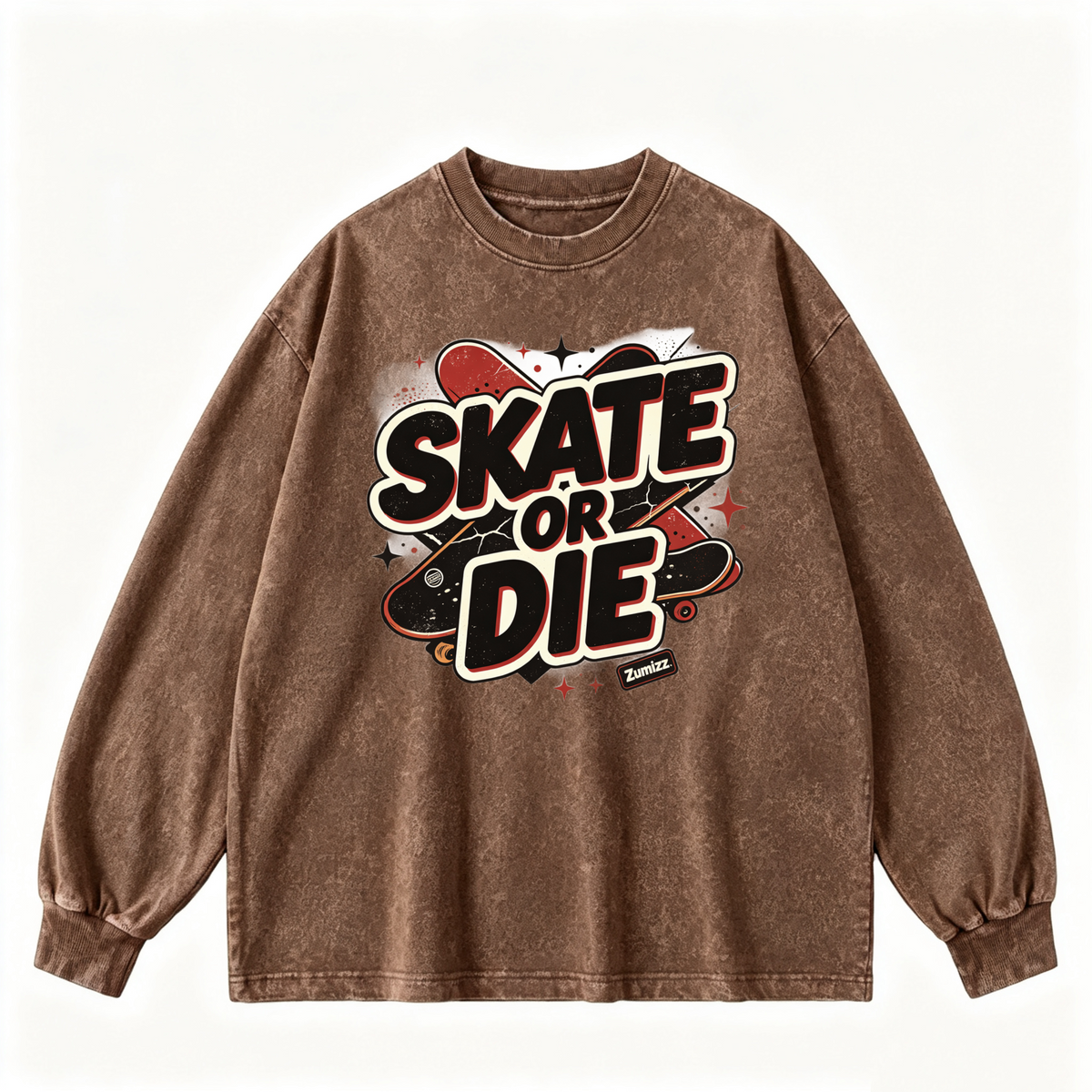 Pink Vintage-Wash Hoodie with Cute Insect Print — 380g Heavyweight Autumn Sweatshirt