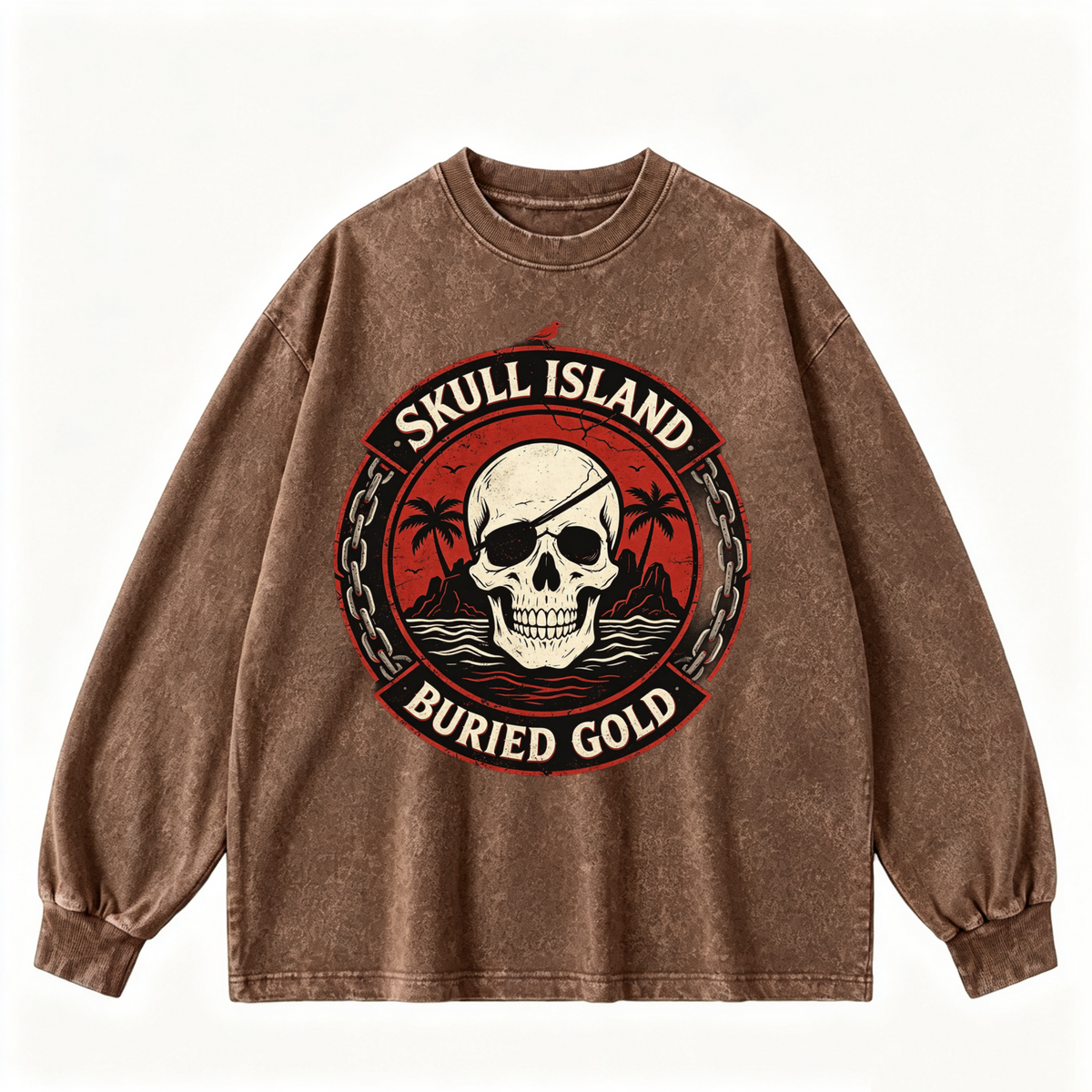 Pink Vintage-Wash Hoodie with Cute Insect Print — 380g Heavyweight Autumn Sweatshirt