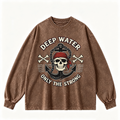 Pink Vintage-Wash Hoodie with Cute Insect Print — 380g Heavyweight Autumn Sweatshirt