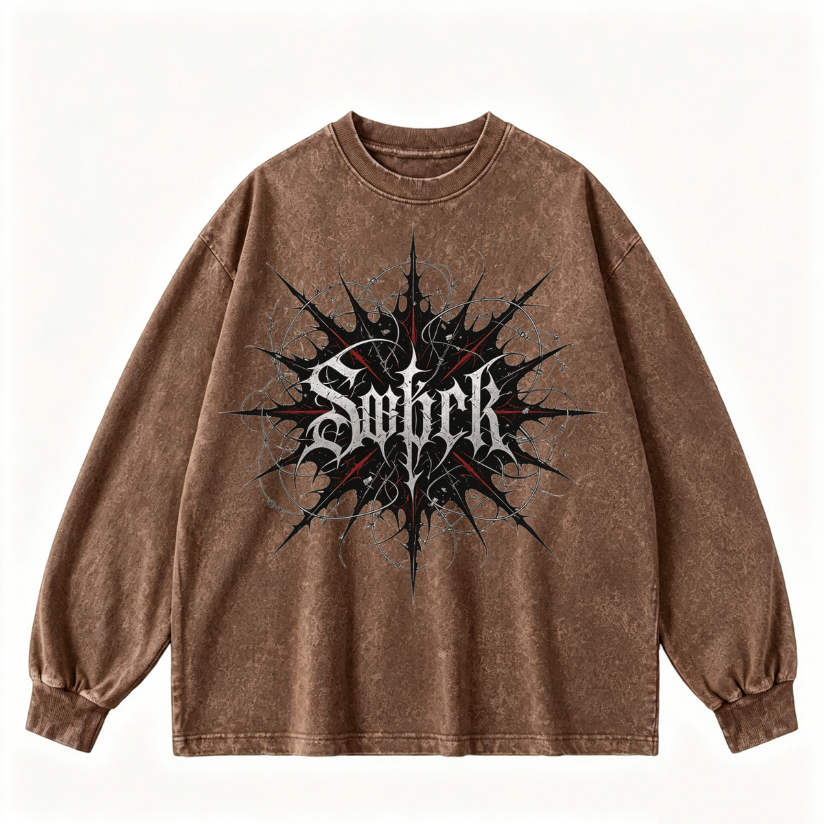 Pink Vintage-Wash Hoodie with Cute Insect Print — 380g Heavyweight Autumn Sweatshirt