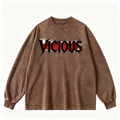 Pink Vintage-Wash Hoodie with Cute Insect Print — 380g Heavyweight Autumn Sweatshirt