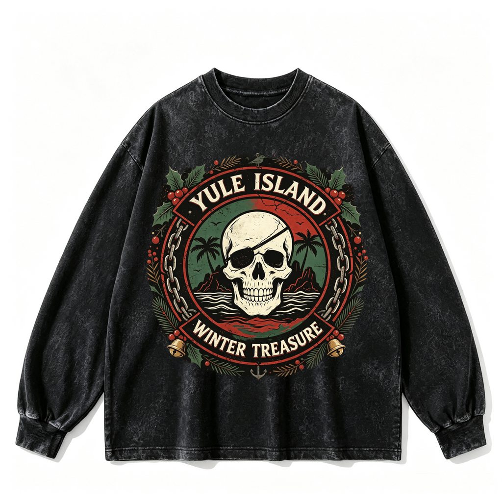 Pink Vintage-Wash Hoodie with Cute Insect Print — 380g Heavyweight Autumn Sweatshirt