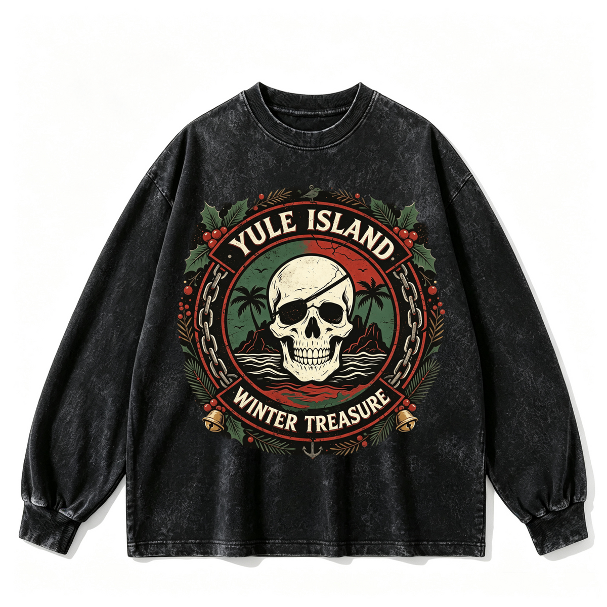 Pink Vintage-Wash Hoodie with Cute Insect Print — 380g Heavyweight Autumn Sweatshirt