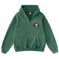 Pink Vintage-Wash Hoodie with Cute Insect Print — 380g Heavyweight Autumn Sweatshirt