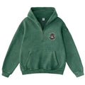 Pink Vintage-Wash Hoodie with Cute Insect Print — 380g Heavyweight Autumn Sweatshirt