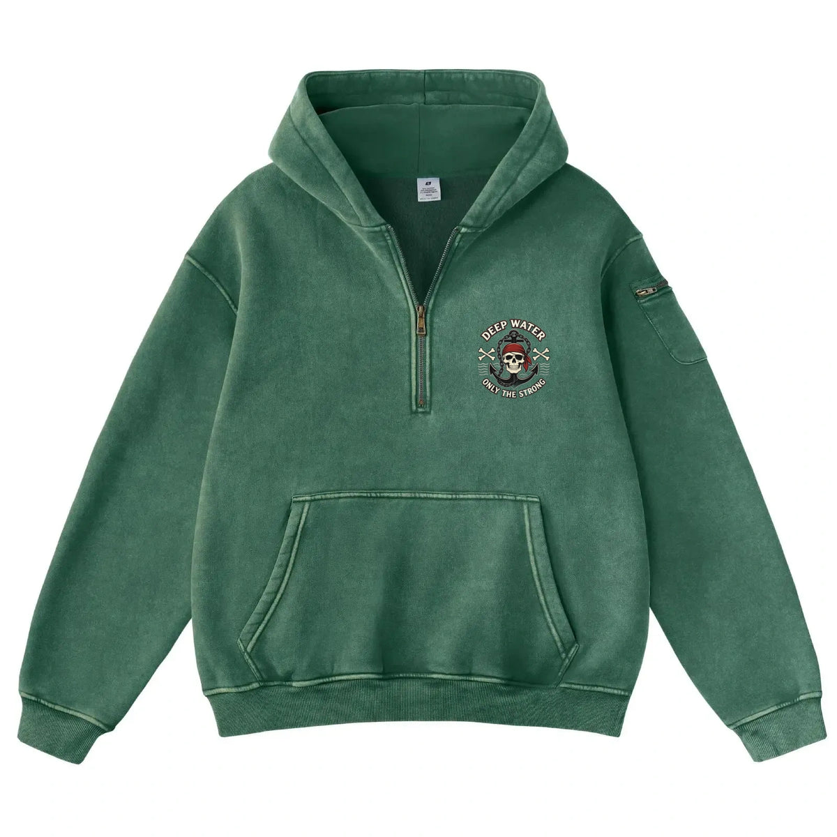 Pink Vintage-Wash Hoodie with Cute Insect Print — 380g Heavyweight Autumn Sweatshirt
