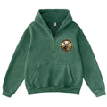 Pink Vintage-Wash Hoodie with Cute Insect Print — 380g Heavyweight Autumn Sweatshirt