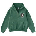 Pink Vintage-Wash Hoodie with Cute Insect Print — 380g Heavyweight Autumn Sweatshirt