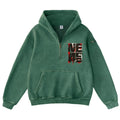 Pink Vintage-Wash Hoodie with Cute Insect Print — 380g Heavyweight Autumn Sweatshirt