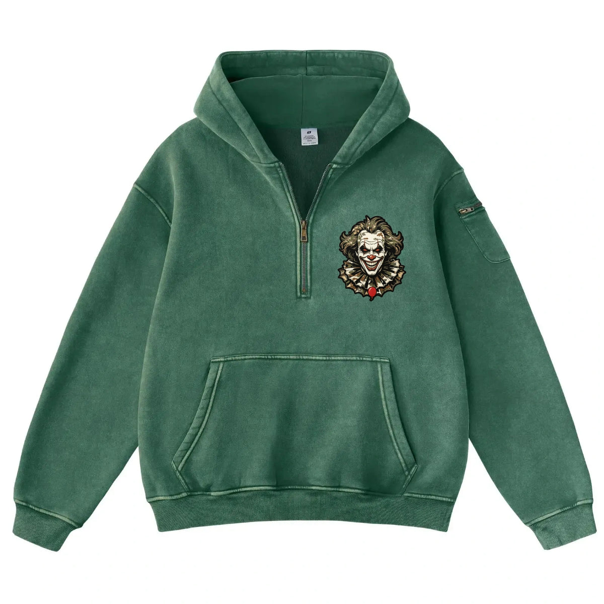 Pink Vintage-Wash Hoodie with Cute Insect Print — 380g Heavyweight Autumn Sweatshirt