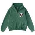 Pink Vintage-Wash Hoodie with Cute Insect Print — 380g Heavyweight Autumn Sweatshirt