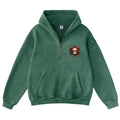 Pink Vintage-Wash Hoodie with Cute Insect Print — 380g Heavyweight Autumn Sweatshirt