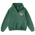 Pink Vintage-Wash Hoodie with Cute Insect Print — 380g Heavyweight Autumn Sweatshirt